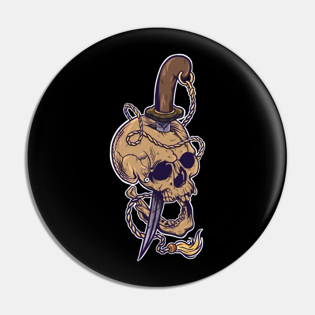 Knife skull Pin by Tulangrusuck