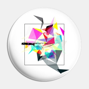 Abstract Geometric Collage Pin