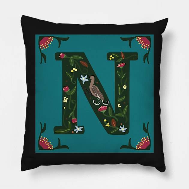 Australiana Letter N 2023 Pillow by Donnahuntriss