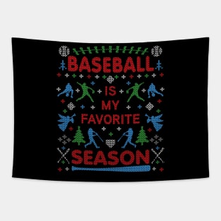 Funny Baseball Season Ugly Christmas Sweater Party Original Tapestry