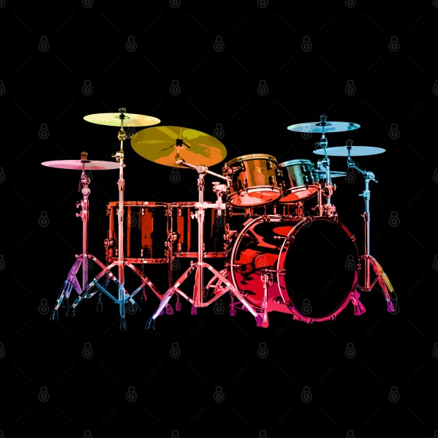 Drum Set (bold digital colors) by robotface