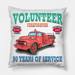 Volunteer Firefighter Fire Truck Novelty Gift Pillow