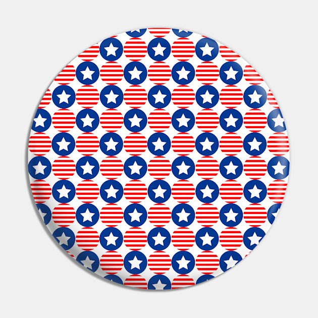 USA Flag Design Pin by aquariart