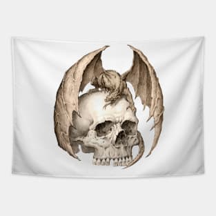 Dragon on a Skull Tapestry