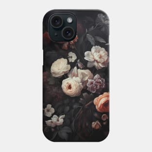 Vintage gothic floral bouquet with peonies and roses Phone Case