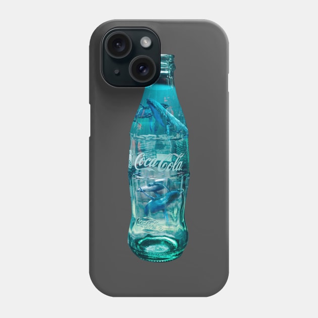 Whale Swimming in a Coke Bottle Phone Case by DavidLoblaw