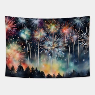 New Years in the Woods Tapestry