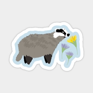 Badger and dandelions Magnet