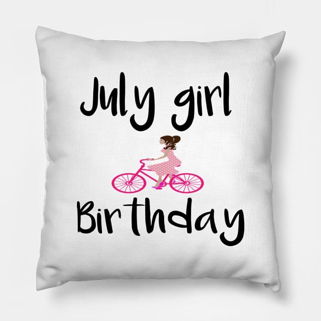 july girl birthday Pillow by merysam