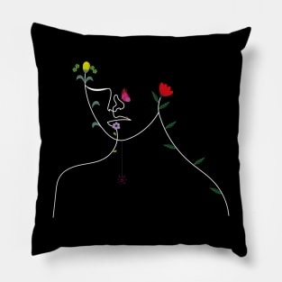 Lady Nature | One Line Drawing | One Line Art | Minimal | Minimalist Pillow