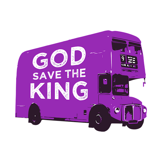 God save the King on a purple London bus by TompasCreations