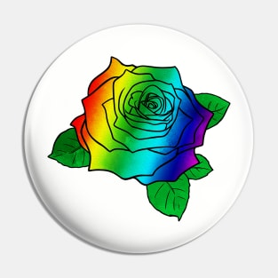 Rainbow Rose Pin