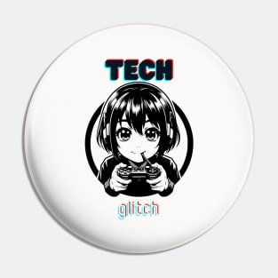 tech glitch anime girl Pin