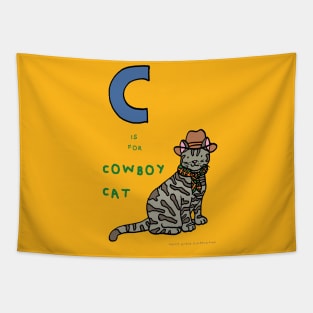 C is for cowboy cat Tapestry