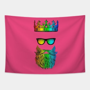 LGBT Gay Bearded Bear King Design T-Shirt Tapestry