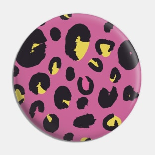 Black and Yellow Leopard on Purple Pin
