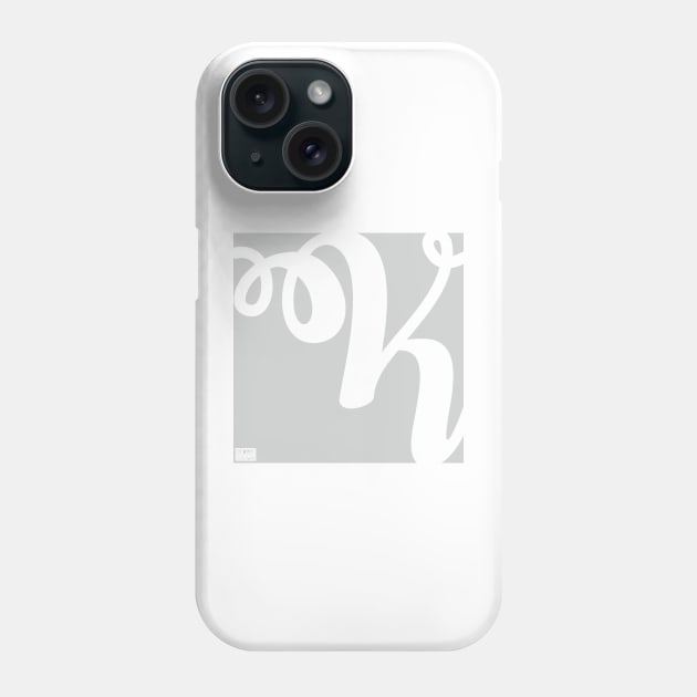 Letter K Elegant Cursive Calligraphy Initial Monogram Phone Case by porcodiseno