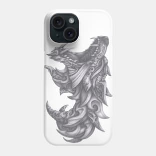 pencil art wolf Phone Case