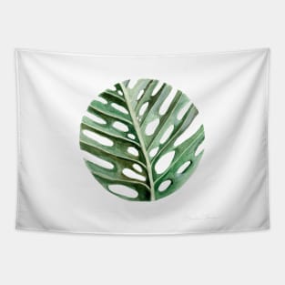 Circular Monstera Leaf Tapestry