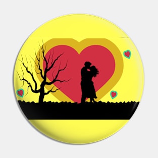 Silhouette of kissing couple Pin