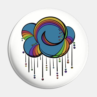 Rainbow Rain Cloud Pin