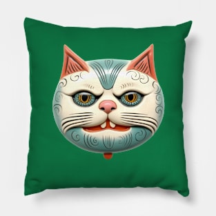 Retro Kitschy Cat Heads Pillow