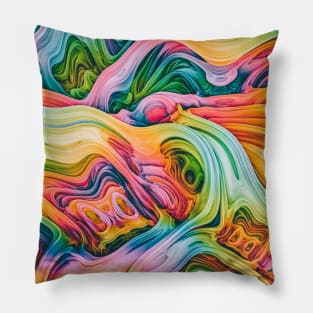 turne IV. Colorful Psychedelic Abstract Art Pillow