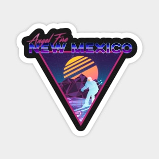 Retro Vaporwave Ski Mountain | Angel Fire New Mexico | Shirts, Stickers, and More! Magnet