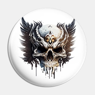 Skull Wild Life Painting Dark Character Spirit Pin