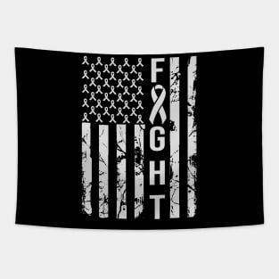 Lung Cancer Awareness American Flag Tapestry