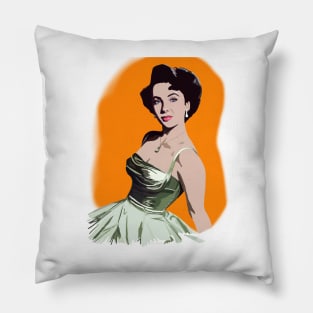 Alluring Liz on Orange Background Pillow