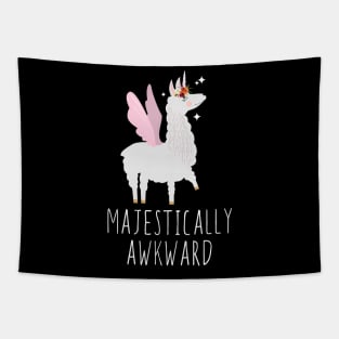 Majestically Awkward Llama Unicorn Tapestry