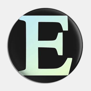 The Letter E Blue and Green Gradient Pin