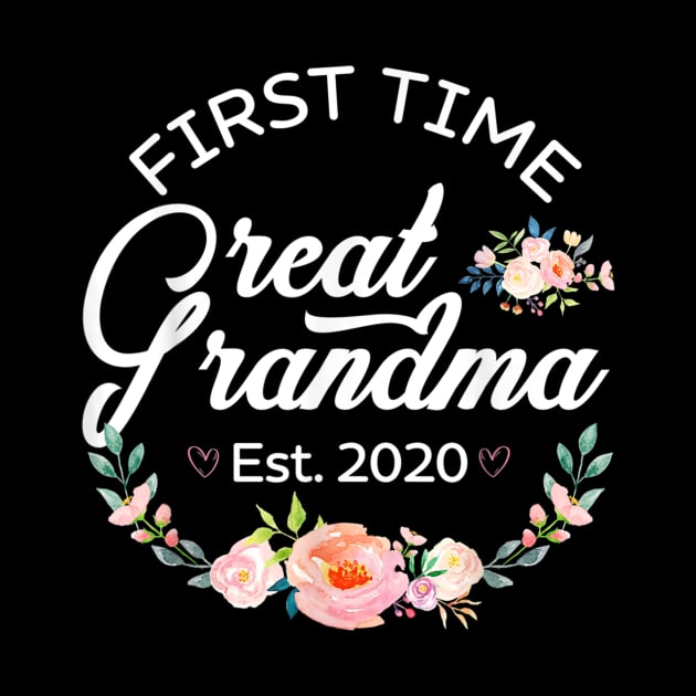 Womens Promoted to Great Grandma Est 2020 First Time Gift by sousougaricas