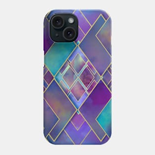 Purple Futuristic Diamond Pattern Phone Case