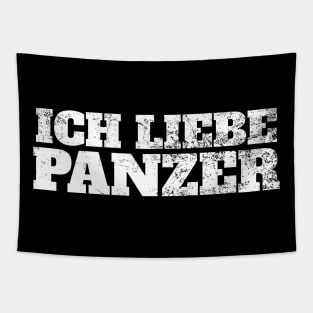 I LOVE TANKS in German, "Ich Liebe Panzer" Military Tank Tapestry