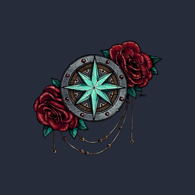 Compass Rose & Roses by Indi Martin