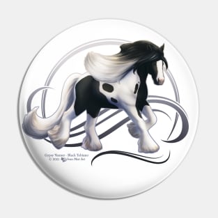 Black Tobiano Gypsy Vanner Horse Pin