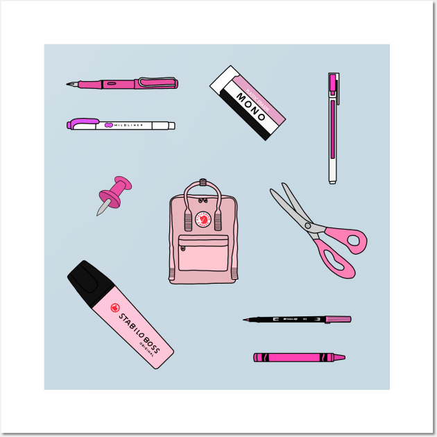 Pink School Supplies