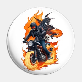 Burning Easy Rider from Hell Pin