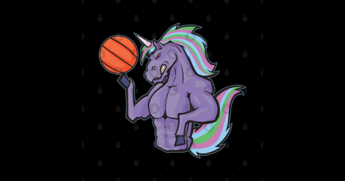 Unicorn Basketball Player Basketball Unicorn Sticker TeePublic