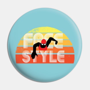 Retro Freestylin Womens Swimming 2 Pin