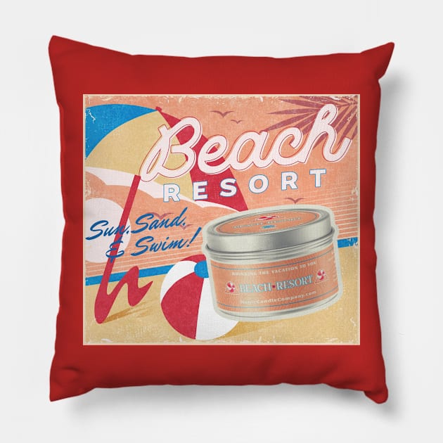 Beach Resort by Magic Candle Company Pillow by MagicCandleCompany