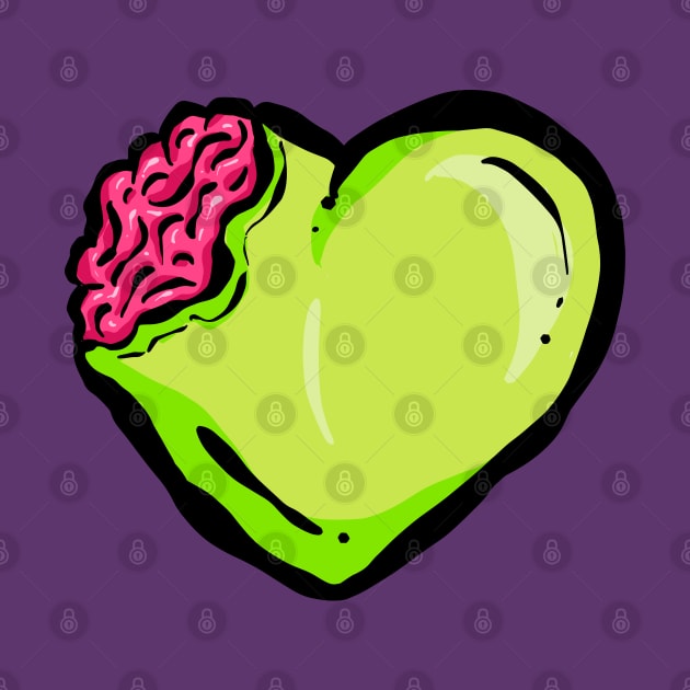 My Green Voodoo Dead Zombie Heart and Brains by Squeeb Creative