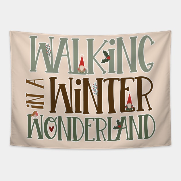 Walking in a Winter Wonderland Tapestry by Just a Cute World