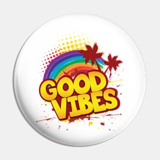 'Rainbow Good Vibes 70s Retro' Awesome 70s Vintage Pin