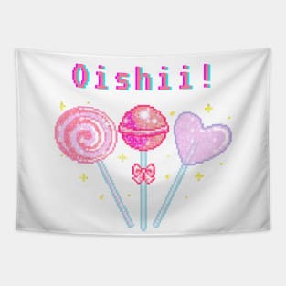 Kawaii Pixel Oishii Dream Lollipop Tapestry