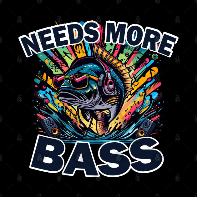 Needs More Bass Funny Fish Pun by SubtleSplit