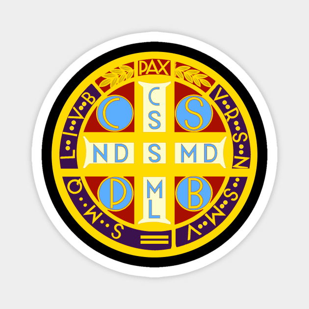 Saint Benedict Medal - The Holy Cross of Our Father Benedict Magnet by Catholicamtees