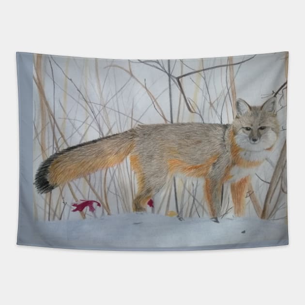 Grey fox Tapestry by An.D.L.